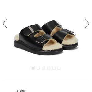 Alexander McQueen shearling trimmed leather sandals